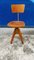 Adjustable Industrial Wooden Swivel Chair, Italy, 1940s, Image 1