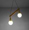 Vintage Two-Light Pendant Lamp in Wood and Glass from Stilnovo, 1960s, Image 2