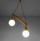 Lampada vintage a due luci in legno e vetro di Stilnovo, anni '60, Immagine 9