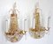 24 Karat Gilded Brass Lead Crystal Wall Lamps from Palwa, 1960, Set of 2 1