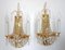 24 Karat Gilded Brass Lead Crystal Wall Lamps from Palwa, 1960, Set of 2 2