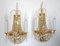 24 Karat Gilded Brass Lead Crystal Wall Lamps from Palwa, 1960, Set of 2, Image 2