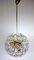 Dandelion Hanging Lamp with Glass Flowers and Brass, 1950s, Image 4