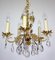 Brass and Lead Crystal Chandelier with Flowers from Ernst Palme, 1960s 3