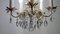 Brass and Lead Crystal Chandelier with Flowers from Ernst Palme, 1960s 15