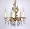 Brass and Lead Crystal Chandelier with Flowers from Ernst Palme, 1960s 2