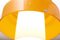 Orange-braune Hängelampe aus weißem Glaszylinder 4