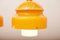 Orange-Brown Hanging Lamp in White Glass Cylinder 9