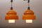 Orange-Brown Hanging Lamp in White Glass Cylinder 11