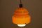 Orange-Brown Hanging Lamp in White Glass Cylinder 5