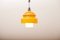 Orange-Brown Hanging Lamp in White Glass Cylinder 12