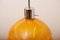 Lampada a sospensione arancione-marrone con cilindro in vetro bianco, Immagine 8