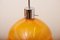 Orange-Brown Hanging Lamp in White Glass Cylinder 8