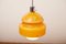 Orange-Brown Hanging Lamp in White Glass Cylinder 2