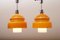 Orange-Brown Hanging Lamp in White Glass Cylinder 10