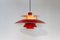 Plafonnier Ph5 Vintage Rouge par Poul Henningsen pour Louis Poulsen, Danemark, 1960s 15