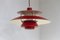 Vintage Danish Red Ph5 Ceiling Lamp by Poul Henningsen for Louis Poulsen, 1960s, Image 9