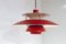 Vintage Danish Red Ph5 Ceiling Lamp by Poul Henningsen for Louis Poulsen, 1960s 4