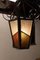 French Iron Textured & Colored Glass Ceiling Lamp Lustre Lantern, 1960s 5