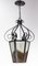 French Iron Textured & Colored Glass Ceiling Lamp Lustre Lantern, 1960s 1