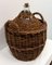 White Glass Bottle Wicker Basket, France, 1920s 4