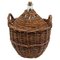 White Glass Bottle Wicker Basket, France, 1920s, Image 1