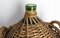 Green Glass Bottle Wicker Basket, France, 1920s 9