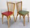 Mid-Century Bistro Dining Chairs in Beech and Skai from Baumann, France, 1950s, Set of 4 5