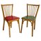 Mid-Century Bistro Dining Chairs in Beech and Skai from Baumann, France, 1950s, Set of 4 2