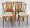 Mid-Century Bistro Dining Chairs in Beech and Skai from Baumann, France, 1950s, Set of 4 13