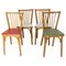 Mid-Century Bistro Dining Chairs in Beech and Skai from Baumann, France, 1950s, Set of 4 1