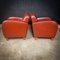 Vintage Red Leather Armchairs, Set of 2 3