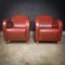 Vintage Red Leather Armchairs, Set of 2 1