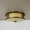 Glass + Brass Italian Stilnovo Style Wall Ceiling Light Flushmount, Italy 1950s 3