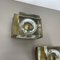 Cubic Brass Glass Wall Lights attributed to Vitrika Lights, Denmark, 1960s, Set of 2 4