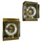 Cubic Brass Glass Wall Lights attributed to Vitrika Lights, Denmark, 1960s, Set of 2, Image 1