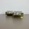 Cubic Brass Glass Wall Lights attributed to Vitrika Lights, Denmark, 1960s, Set of 2 8