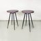 Mid-Century Modern Italian Black & Purple Plum Metal Bar Tables, 1950s, Set of 2 3