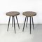 Tables de Bar Mid-Century Modernes Noires et Vert Olive, Italie, 1950s, Set de 2 3