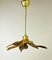 Brass Flower Pendant or Ceiling Lamp by Willy Daro for Massive, 1970s 5