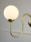 Vintage Golden Chandelier in Opaline Glass 7