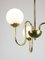 Vintage Golden Chandelier in Opaline Glass 4