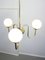 Vintage Golden Chandelier in Opaline Glass 10