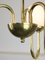 Vintage Golden Chandelier in Opaline Glass 5