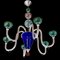 Lámpara de araña vintage de cristal de Murano multicolor de Simoeng, años 80, Imagen 1