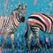 Rafal Gadowski, Zebras 10, Oil on Canvas, 21st Century 1