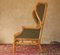 Mid-Century Wing Sessel aus Bambus & Olivgrünem Samt, 1970er 20