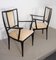 Wooden and Velvet Armchairs, Italy, 1940s, Set of 2, Image 4