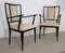 Wooden and Velvet Armchairs, Italy, 1940s, Set of 2, Image 3
