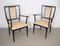 Wooden and Velvet Armchairs, Italy, 1940s, Set of 2, Image 1